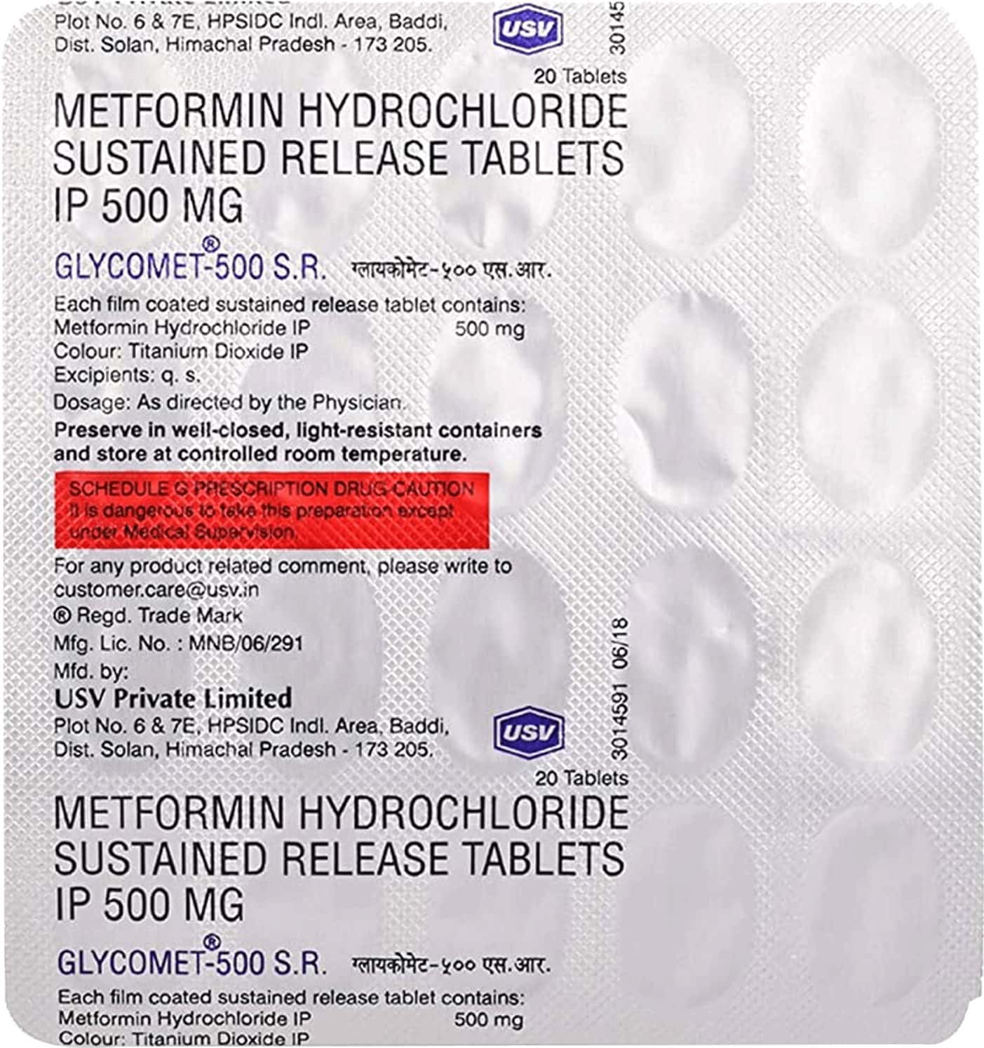 GLYCOMET 500 MG TAB.